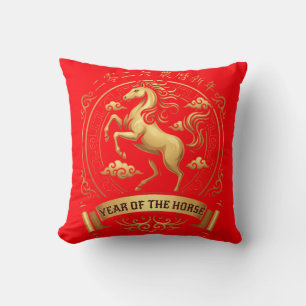 Elegant 2026 Year of the Horse Chinese New Year  Cushion