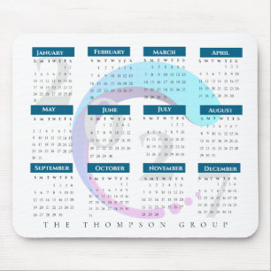 Elegant 2027 Corporate Calendar Company Logo Mouse Mat