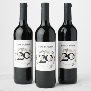 Elegant 20 year ANNIVERSARY Wine Wine Label