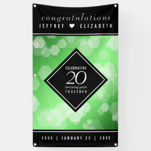 Elegant 20th Emerald Wedding Anniversary Banner