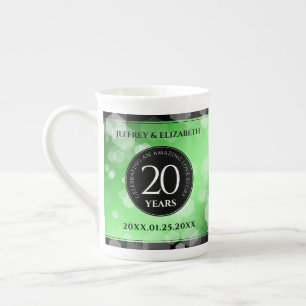 Elegant 20th Emerald Wedding Anniversary Bone China Mug