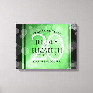 Elegant 20th Emerald Wedding Anniversary Canvas Print