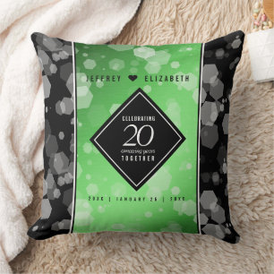 Elegant 20th Emerald Wedding Anniversary Cushion