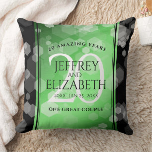 Elegant 20th Emerald Wedding Anniversary Cushion