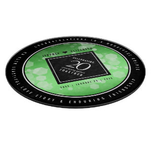 Elegant 20th Emerald Wedding Anniversary Cutting Board