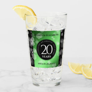 Elegant 20th Emerald Wedding Anniversary Glass