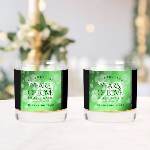 Elegant 20th Emerald Wedding Anniversary Whiskey Glass