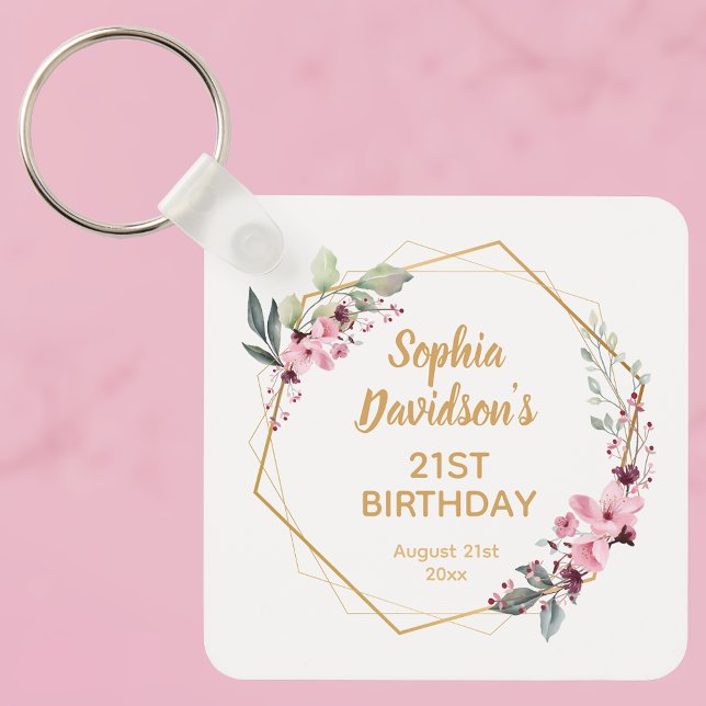 Elegant 21st Birthday Party Favour Keychain (Elegant 21st Birthday Party Favor Keychain - A Glamorous Keepsake of Celebration 🌸🔑)