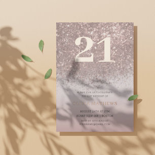 Elegant 21st  Birthday Rose Gold Calligraphy