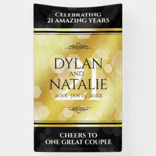 Elegant 21st Brass Wedding Anniversary Celebration Banner