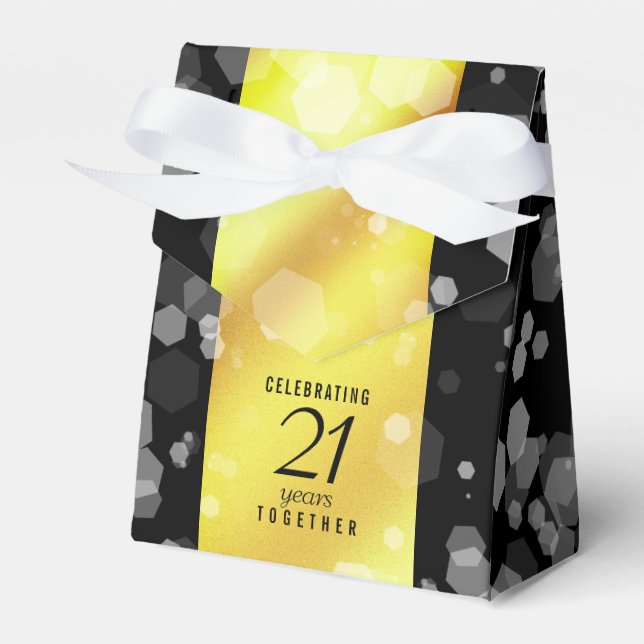 Elegant 21st Brass Wedding Anniversary Celebration Favour Box (Front Side)