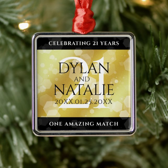 Elegant 21st Brass Wedding Anniversary Celebration Metal Tree Decoration (Tree)