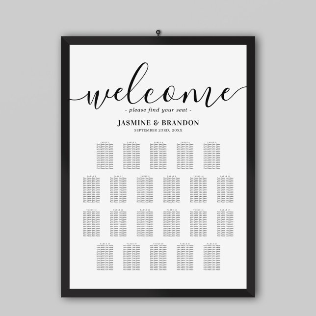 Elegant 22 Table Wedding Seating Chart (Creator Uploaded)