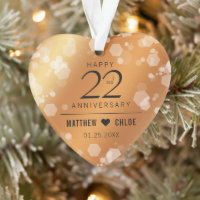 Elegant 22nd Copper Wedding Anniversary Acrylic