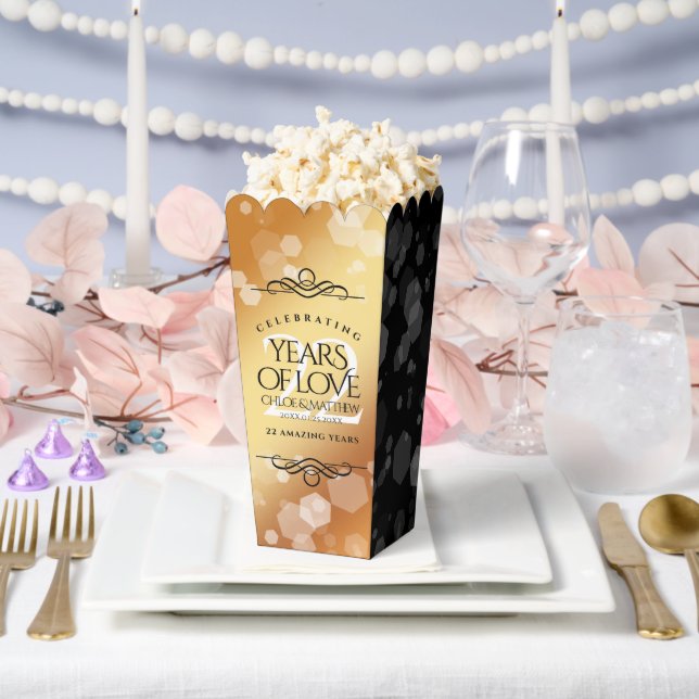 Elegant 22nd Copper Wedding Anniversary Favour Box (Wedding)