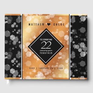 Elegant 22nd Copper Wedding Anniversary Guest Book