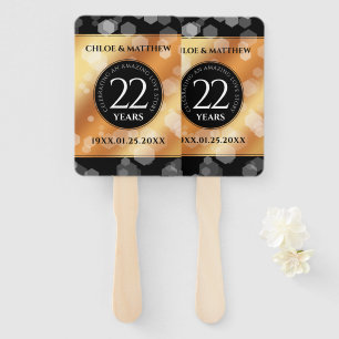 Elegant 22nd Copper Wedding Anniversary Hand Fan