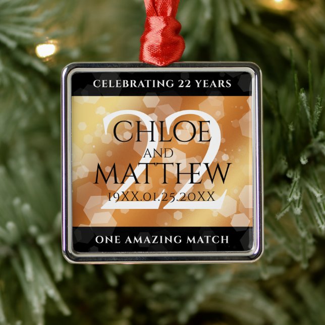 Elegant 22nd Copper Wedding Anniversary Metal Tree Decoration (Tree)