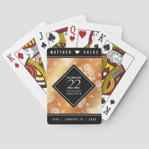 Elegant 22nd Copper Wedding Anniversary Playing Cards