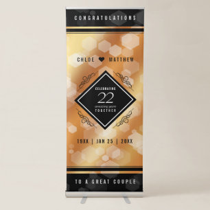 Elegant 22nd Copper Wedding Anniversary Retractable Banner