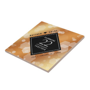 Elegant 22nd Copper Wedding Anniversary Tile