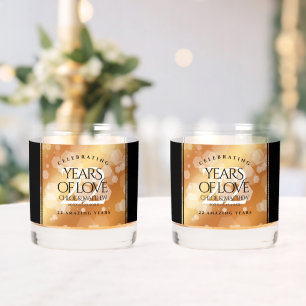 Elegant 22nd Copper Wedding Anniversary Whiskey Glass