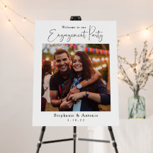 Elegant 22x28 Calligraphy Engagement Party Sign
