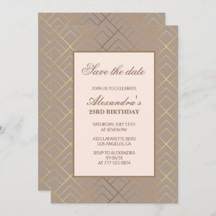 Elegant 23rd birthday invitations Save the date 