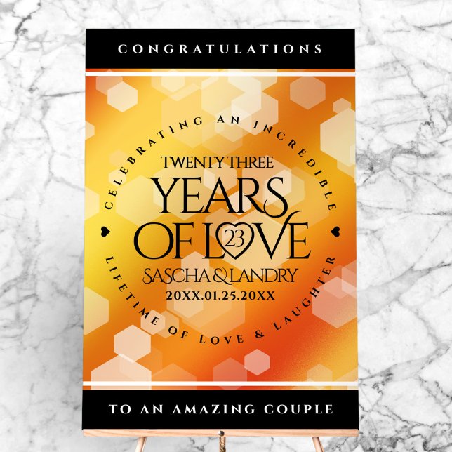 Elegant 23rd Imperial Topaz Wedding Anniversary Acrylic Sign (Elegant 23rd Imperial Topaz Wedding Anniversary Acrylic Sign Cover Photo)