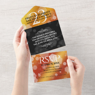 Elegant 23rd Imperial Topaz Wedding Anniversary All In One Invitation