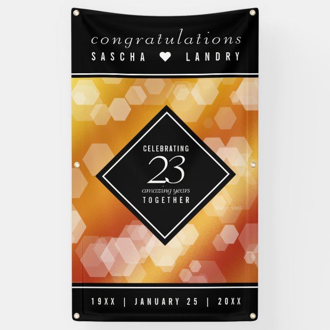 Elegant 23rd Imperial Topaz Wedding Anniversary Banner (Vertical)