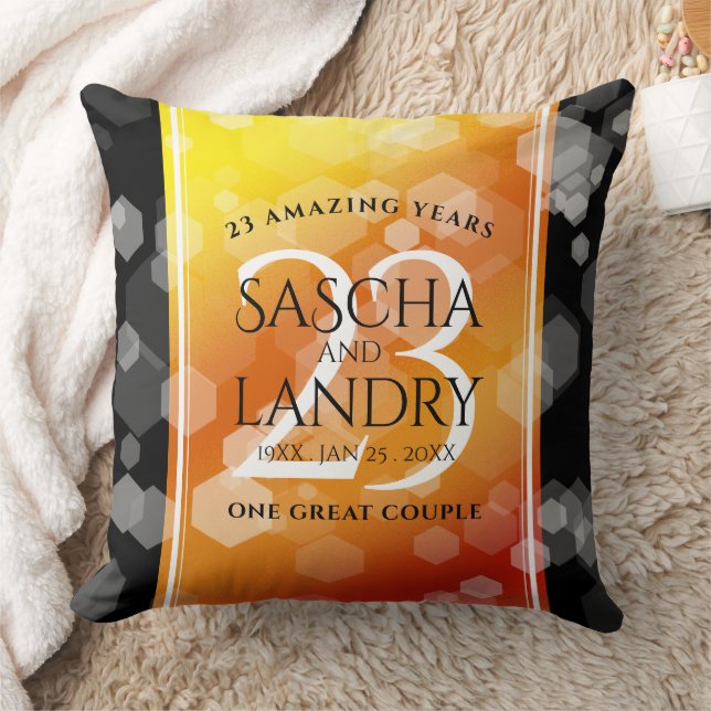 Elegant 23rd Imperial Topaz Wedding Anniversary Cushion (Blanket)