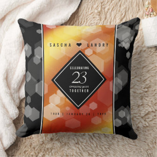 Elegant 23rd Imperial Topaz Wedding Anniversary Cushion