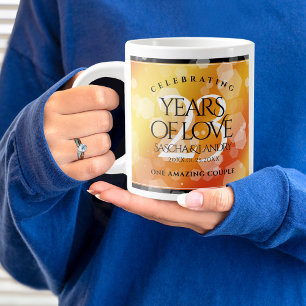 Elegant 23rd Imperial Topaz Wedding Anniversary Large Coffee Mug