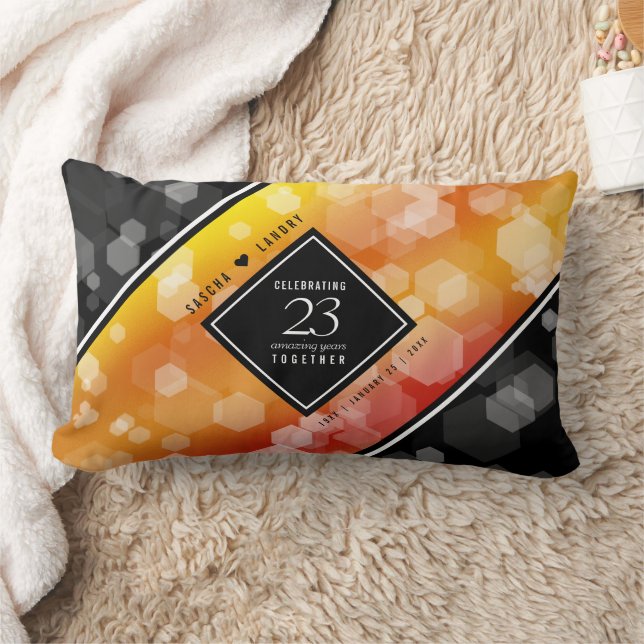 Elegant 23rd Imperial Topaz Wedding Anniversary Lumbar Cushion (Blanket)