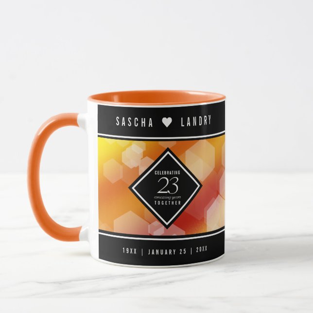 Elegant 23rd Imperial Topaz Wedding Anniversary Mug (Left)