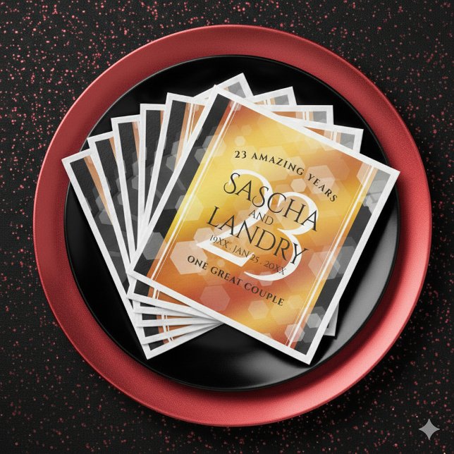 Elegant 23rd Imperial Topaz Wedding Anniversary Napkin (Elegant 23rd Imperial Topaz Wedding Anniversary Napkins Cover Photo)