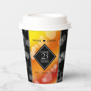 Elegant 23rd Imperial Topaz Wedding Anniversary Paper Cups
