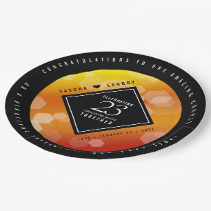 Elegant 23rd Imperial Topaz Wedding Anniversary Paper Plate