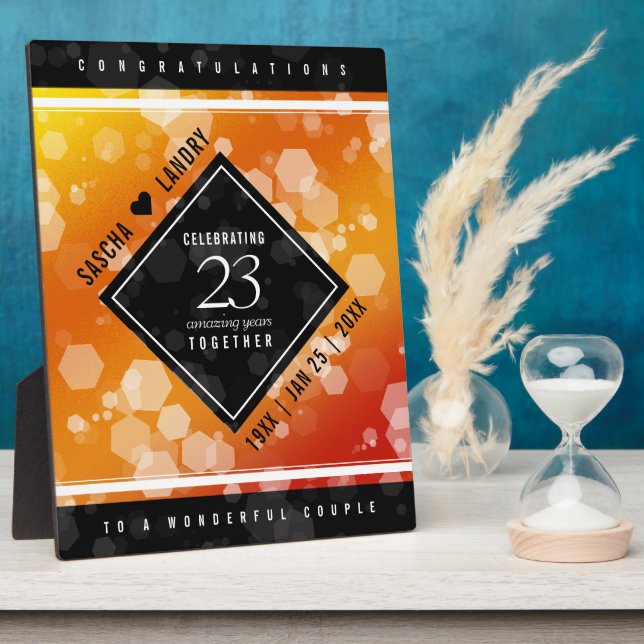 Elegant 23rd Imperial Topaz Wedding Anniversary Plaque (Side)