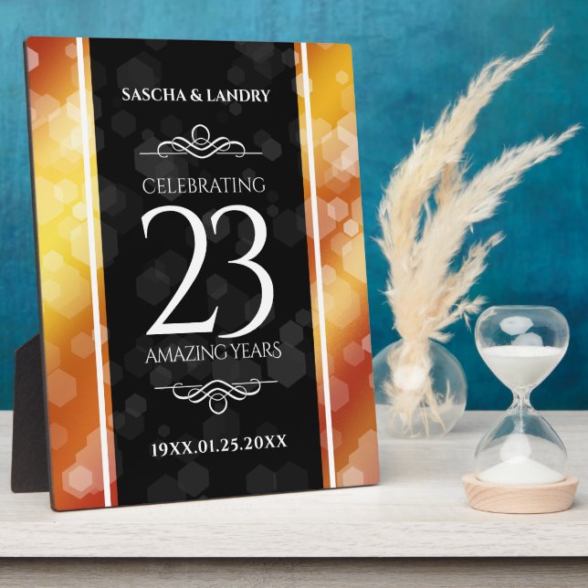 Elegant 23rd Imperial Topaz Wedding Anniversary Plaque (Side)