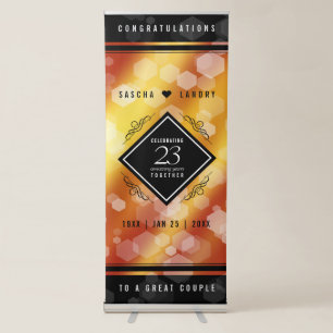 Elegant 23rd Imperial Topaz Wedding Anniversary Retractable Banner