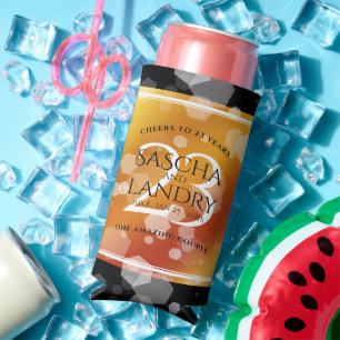 Elegant 23rd Imperial Topaz Wedding Anniversary Seltzer Can Cooler