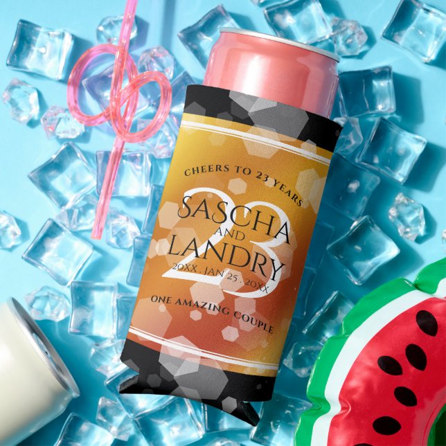 Elegant 23rd Imperial Topaz Wedding Anniversary Seltzer Can Cooler (In Situ Summer)