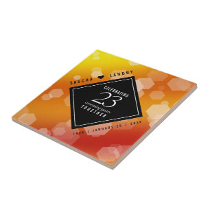 Elegant 23rd Imperial Topaz Wedding Anniversary Tile