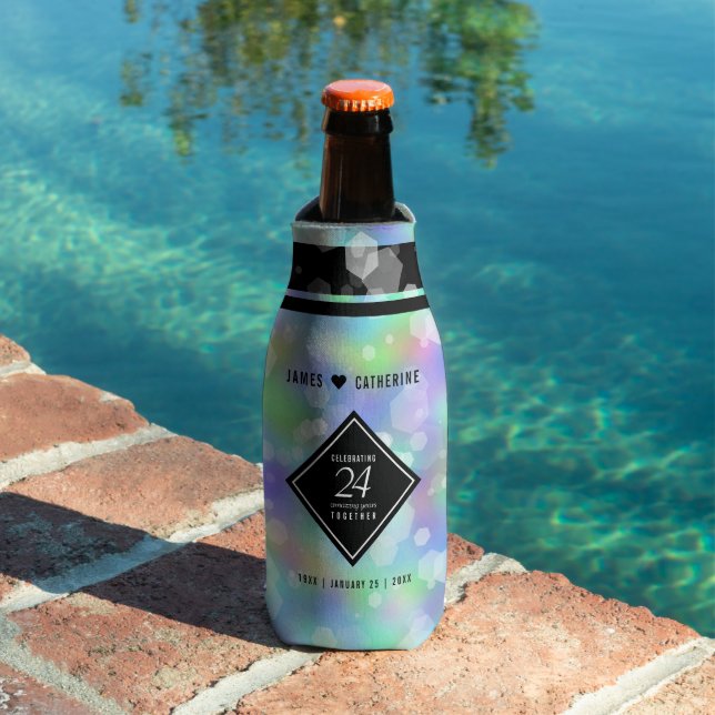 Elegant 24th Opal Wedding Anniversary Celebration Bottle Cooler (In Situ Pool)