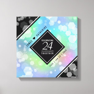 Elegant 24th Opal Wedding Anniversary Celebration Canvas Print