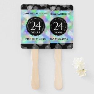 Elegant 24th Opal Wedding Anniversary Celebration Hand Fan
