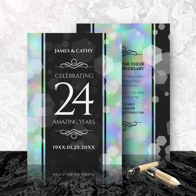 Elegant 24th Opal Wedding Anniversary Celebration Invitation (Creator Uploaded)