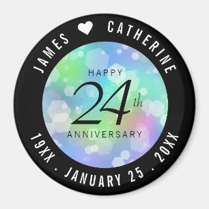 Elegant 24th Opal Wedding Anniversary Celebration Magnet